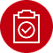 A checkboard with a tick in the centre